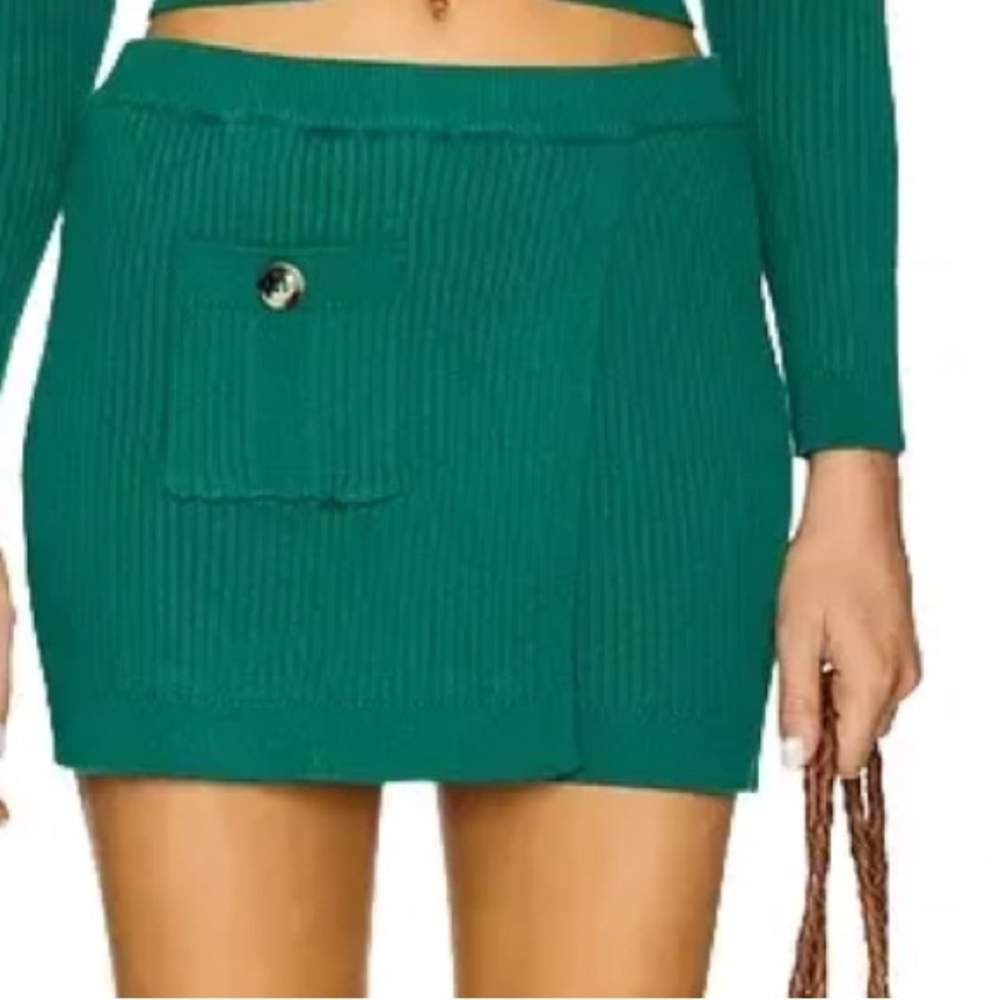 Matthew Bruch Dark Teal Ribbed Skort Size 2